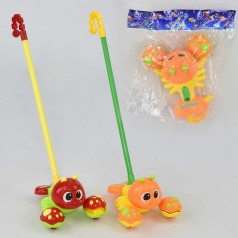 Каталка "Крабик" на паличці з брязкальцем 2 кольори