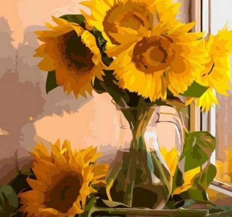 Набор для творчества алмазная картина Соняхи в вазе Strateg размером 30х30 см (HEE13819)