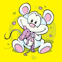 Картина по номерам Strateg Смешные зверьки размером 20х20 см