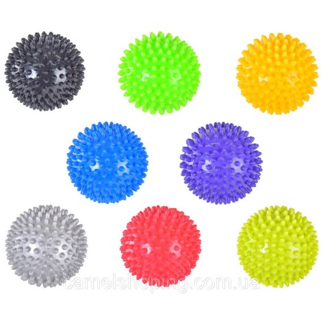 Масажний м'ячик із шипами пластиковий, 9 см (1 шт)
