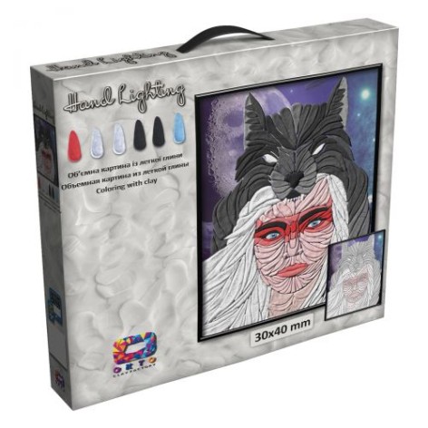 Картина з глини "Moon Light Clay. Вовчиця"