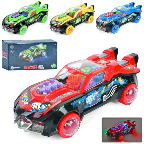 Машина 20см, шестерні, музика, звук, світло, їздить,  кол, на бат-ці, в кор-ці, 21-11-7см 