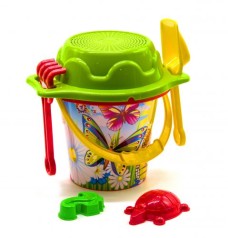 Відерце дитяче для пісочниці велике з пісковим набором ТехноК (червоне)