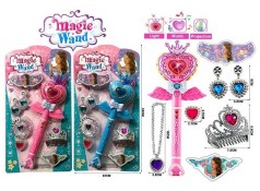 Набор украшений 2 цвета, тиара принцессы, украшения, палочка, свет, проекция, на листе 