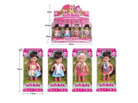 Кукла 12 см, знімне взуття, фігурка улюбленця /24/288/12шт в кор.