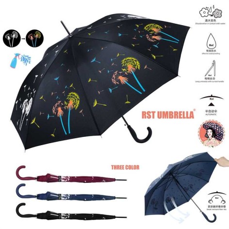 Парасолька 3 види, напівавтомат, d=85 см, довжина: 85 см, 8 спиць, тростина, в п/е,  МІКС ВИДІВ /60/