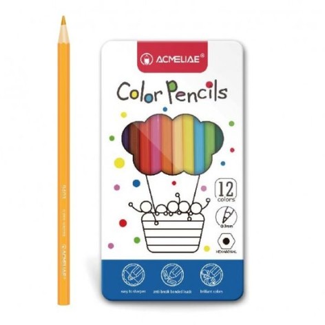 Набір олівців 12 кольорів, шестигранний корпус, 