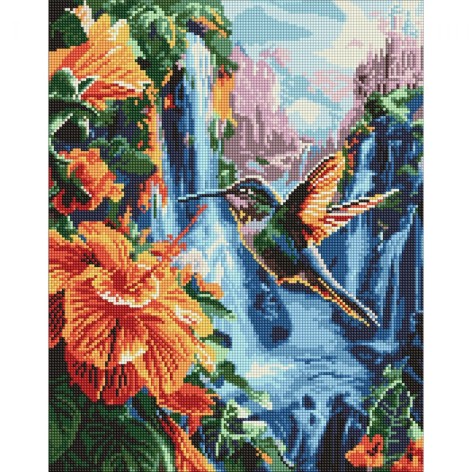 Алмазна мозаїка "Тропічна пташка" 40х50 см
