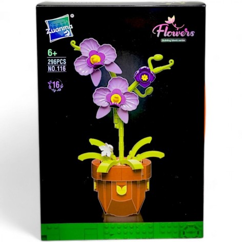 Конструктор "Flowers" (296 дет), собранная конструкция - 29,5х16 см