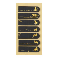 Закладки паперові BLACK, з клейкою кулею, 45x12 мм, 7 диз. по 25 арк., тиснення золотою фольгою, KIDS Line