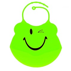 Фартух силіконовий нагрудний з кишенею на застібці салатовий