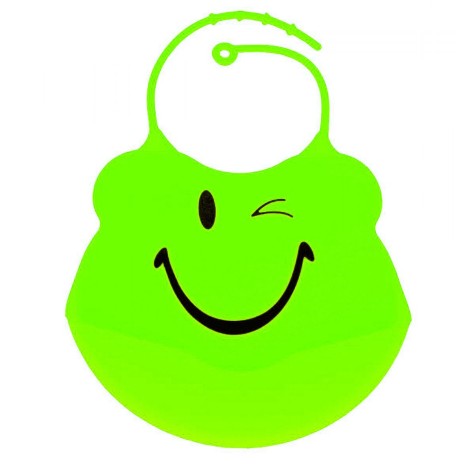 Фартух силіконовий нагрудний з кишенею на застібці салатовий