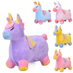 Стрибуны-животные единорог, ПВХ,1400г, плюш/застежка-молния, 5 цветов, в п/е, 30-22-8см /10/