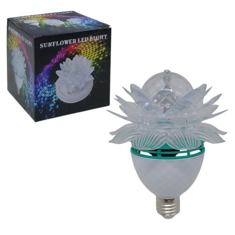 Лампа LED вращающаяся "Цветок" цветная (27087)
