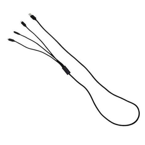 Провод  на 3в1  TYPE-C,MICRO USB . IPHOHE цветной тканевый с металлическими наконечниками