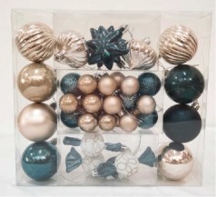 Новорічні прикраси 36 штук, кульки, конфети, бурульки, зірочки, у слюді 