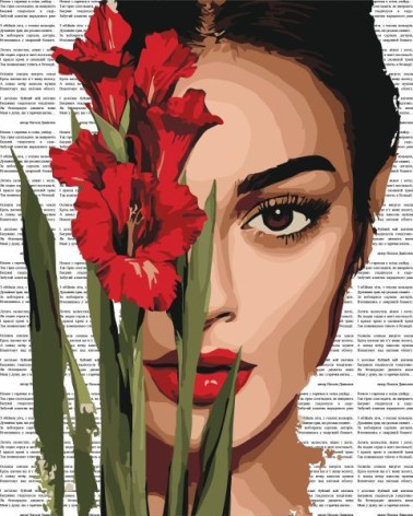Картина по номерам - "Красочная поэзия: Красные гладиолусы" ©art_selena_ua, 40х50см
