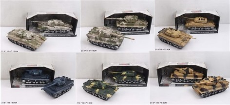 Танк військова іграшка інерційна 6 видів, у коробці 27*10*7 см