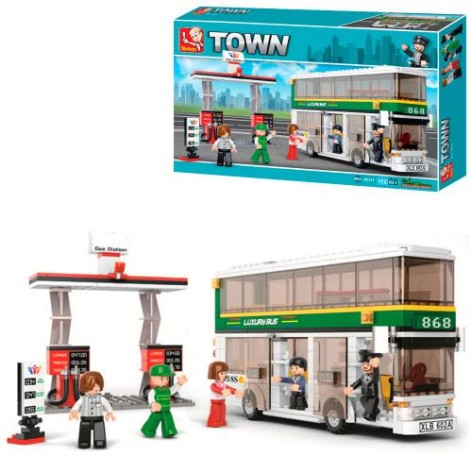 Конструктор Sluban Двоповерховий автобус, фігурка, 403 подітий. у коробці, 47,5-28,5-7 см