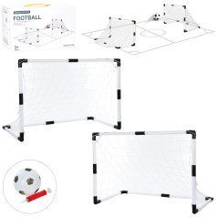 Футбольні ворота 2шт, 90-62-47см, сітка 2шт, м'яч, насос, кор, 42-25-13см 
