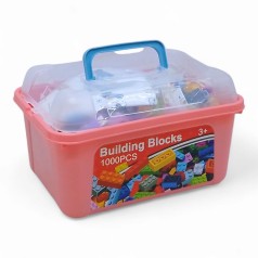 Конструктор пластиковый Building Blocks, 1000 деталей (розовый)