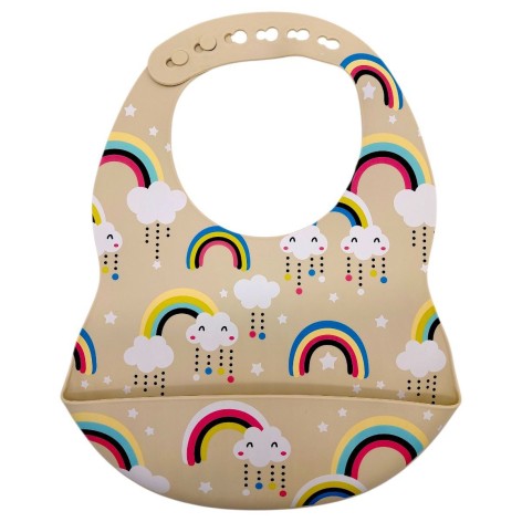 Слюнявчик силиконовый (БЕЖЕВЫЙ)