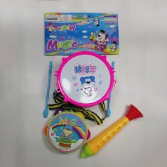 Інструменти муз. барабан, бубон, сопілка, п/е 27,5*30*8см 