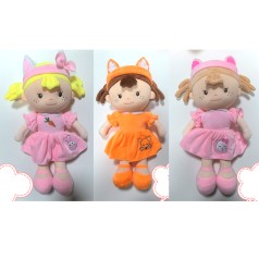 Кукла 35см, мягконабивная, 3 вида, в п/е, 42-21-8см /50/