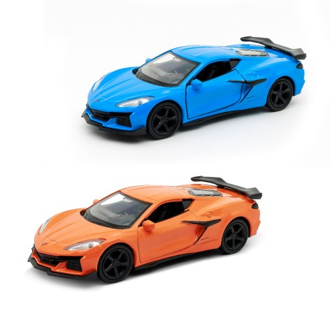 Автомодель - CHEVROLET CORVETTE Z06 2023 (оранжевый, светло-голубой)
