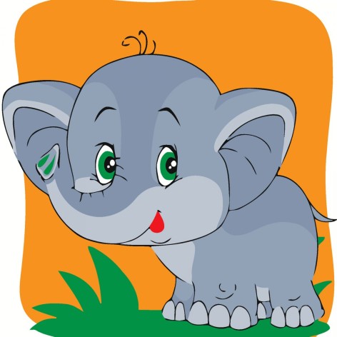 Картина по номерам Strateg Милый слоненок размером 20х20 см