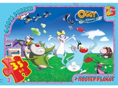 Пазлы "Огги и кукарачи: соседи", 35 эл