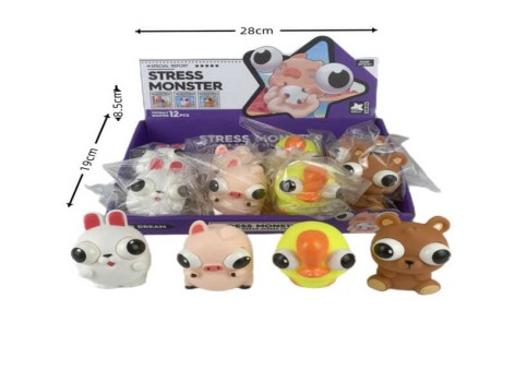 Гра антистрес , гума, витріщає очі,  розмір іграшки 7х5х6 см, у кор. /32/480/15шт в кор.