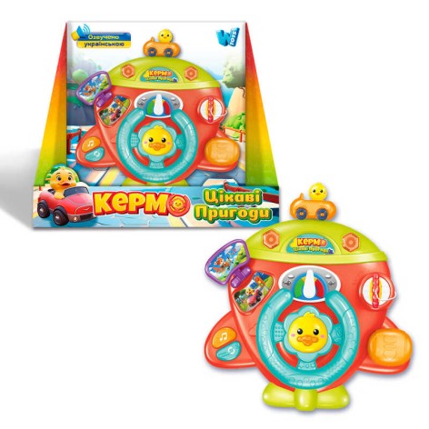 Музичне кермо WToys, українською, підсвічування, звуки, вірш, 3 казки, 6 пісень, лямки на липучках, тріскачка, рухомі елементи, в кор. 