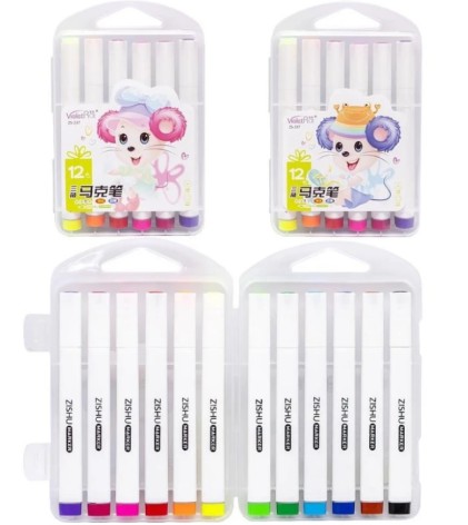 Набор двусторонних фломастеров треугольных 