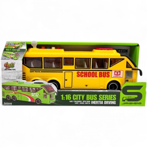 Автобус іграшковий Jian Sheng Toys інерційний озвучений зі світлом жовтий