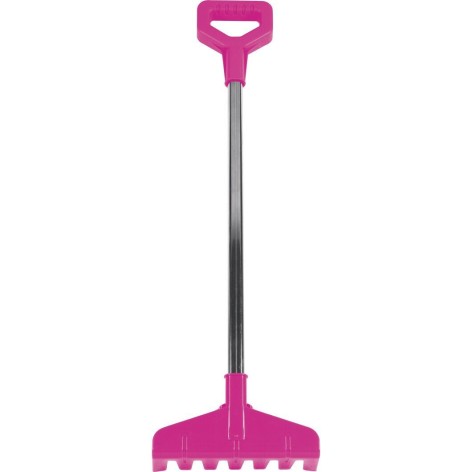 Грабли с металлической ручкой (розовый)
