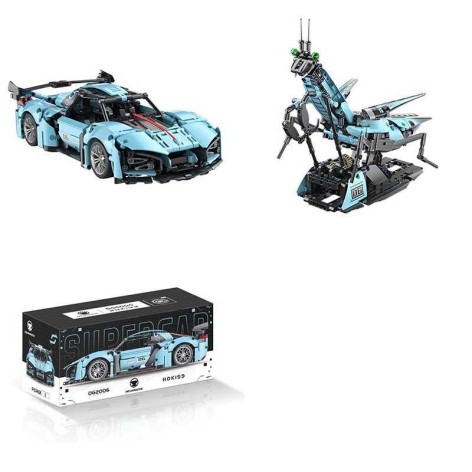 Конструктор 2в1, машина, комаха, гумові шини, наліпки, в кор. 40*18*18см /12/