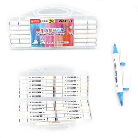 Набір скетчмаркерів двосторонніх акрилових Aodemei 24 штуки 6147-24M