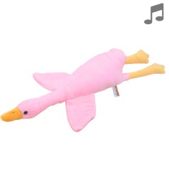 Мягкая игрушка Гусь-обнимусь, 60 см, музыкальный, розовый