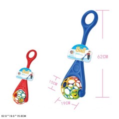 Каталка детская с шариком диаметр 19см, звонкий шарик внутри, 2 цвета микс, размер 62*19*15см 