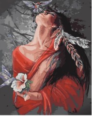 Набір для розпису по номерах Жіноча краса Strateg розміром 40х50 см (GS1362)