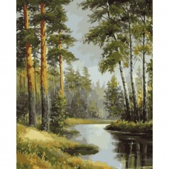 Картина за номерами Літній ліс 40х50 см (VA-0312) з лаком та рівнем TM Strateg