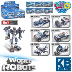 Конструктор поліція, транспорт, 6 видів(від 79дет), в кор-ці, 6в1, /16/96/6шт в кор. 29-10-13,5см