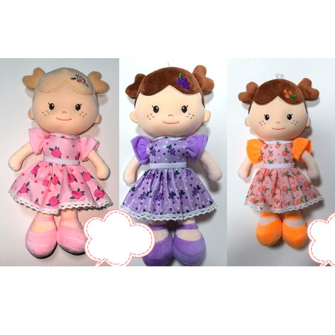 Кукла 35см, мягконабивная, 3 вида, в п/е, 42-21-8см /50/