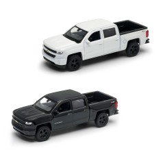 Автомодель - CHEVROLET SILVERADO 2017 (перламутрово-белый, черный)