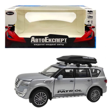 Машинка "Авто Експерт" металопластик, 1:32, звук, світло, інерція, відкриваються двері (СРІБНА)