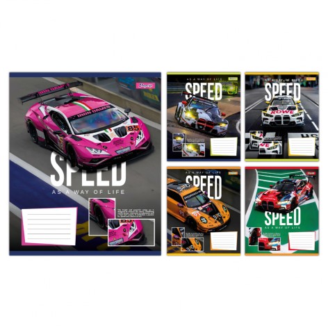 А5/12 кос. 1B Speed як спосіб життя, зошит учнівський шкільний, ціна за 25 шт. //