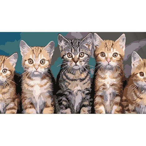 Набор для росписи по номерам Котята Strateg размером 50х25 см (WW199)