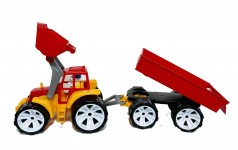Трактор игрушечный BAMS, ковш+прицеп цветной Бамсик