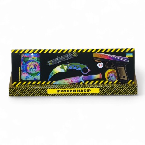 Ігровий набір Сувенир-Декор "BIG BOX Nest" дерев'яний резинкостріл ножі рукавички брелок (BB-Nes)